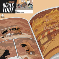 Livre jeunesse Agence Règle Tout Tome 6 : La Malbouffe par Bdouin, couverture avec illustrations colorées et titre visible.