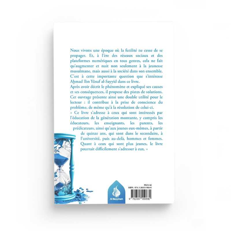 Livre La Lutte Contre La Futilité d'Ahmad Ibn Yusuf Al-Sayyid, édition Al Bayyinah, couverture avec titre en noir sur fond blanc