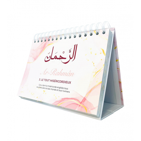 99 Noms d'Allah - Mieux Le Connaître pour Mieux L'Adorer - Calendrier Chevalet Rose - Al-Hadith