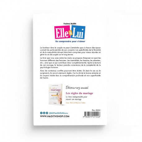 Livre Elle & Lui : Se Comprendre pour S'aimer de Fadwa Muflih, édition Al-Hadith, couverture avec titre visible.