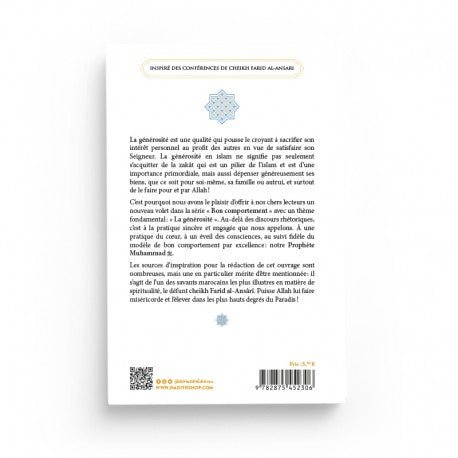 Livre La Générosité de Chawqi Chadli par Éditions Al-Hadîth, couverture avec titre et design élégant.