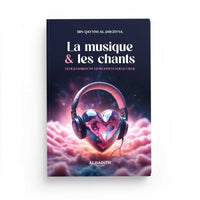 Livre La Musique & les Chants d'Ibn Qayyim al-Jawziyya, édition Al-Hadith, couverture avec titre en arabe et illustrations.