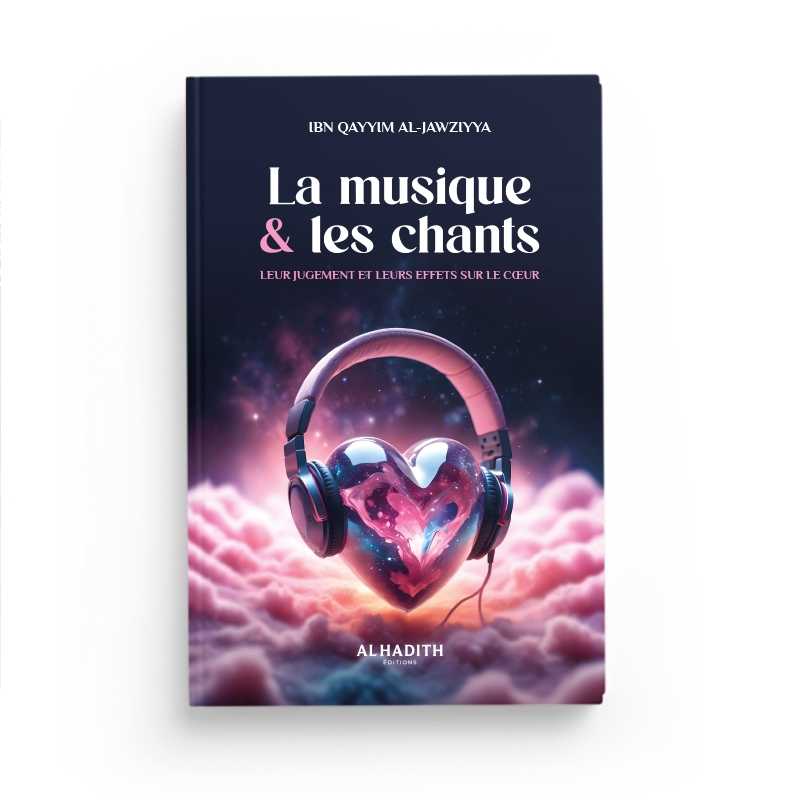 Livre La Musique & les Chants d'Ibn Qayyim al-Jawziyya, édition Al-Hadith, couverture avec titre en arabe et illustrations.
