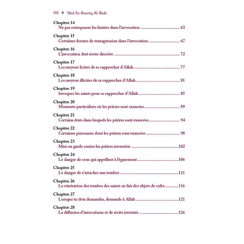 Livre "Les Mérites de l’Invocation" d’Abd Ar-Razzâq Al-Badr par Éditions Al-Hadîth, couverture avec titre et auteur.