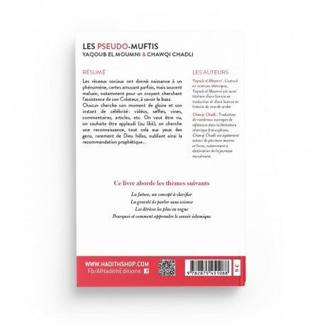 Livre "Les Pseudos Muftis" d'Yaqoub El Moumni et Chawqi Chadli, Éditions Al-Hadîth, couverture avec titre et auteurs.