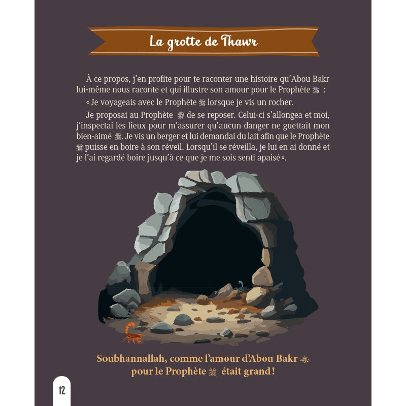 Livre pour enfants "L'Histoire du Compagnon : Abou Bakr As-Siddîq" par Al-Hadith, couverture avec titre visible.