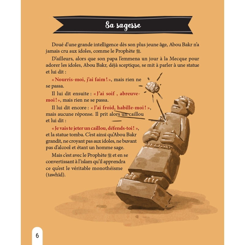 Livre pour enfants "L'Histoire du Compagnon : Abou Bakr As-Siddîq" de la collection Al-Hadith, couverture avec titre et illustrations.