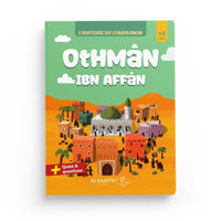 Livre pour enfant Al-Hadith "L'Histoire du Compagnon Othmân Ibn Affân" avec couverture illustrée sur le Hadith.