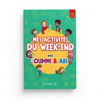 Livre enfant "Mes activités du week-end avec Oummi & Abi" de la marque Al-Hadith, couverture illustrée colorée.