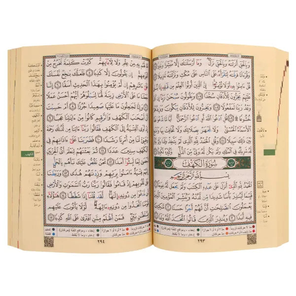 Coran Tajwid Hafs - Arabe - 6 Livrets Format 12x8 - مصحف التجويد ختمة ثمن (6 أقسام ) حفص – تجليد فني – مع تفسير الكلمات، قياس 8×12سم