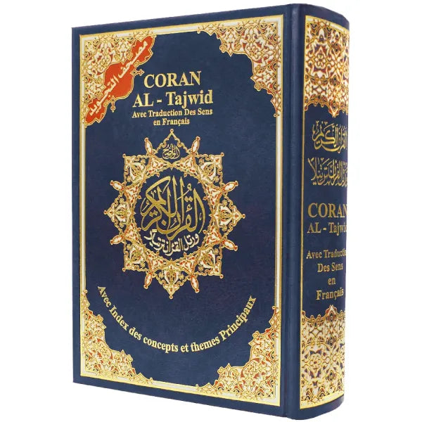 Coran Tajwid Hafs en arabe, français et phonétique, édition Al Marifa, présenté en trois tailles pour l'étude du Coran.