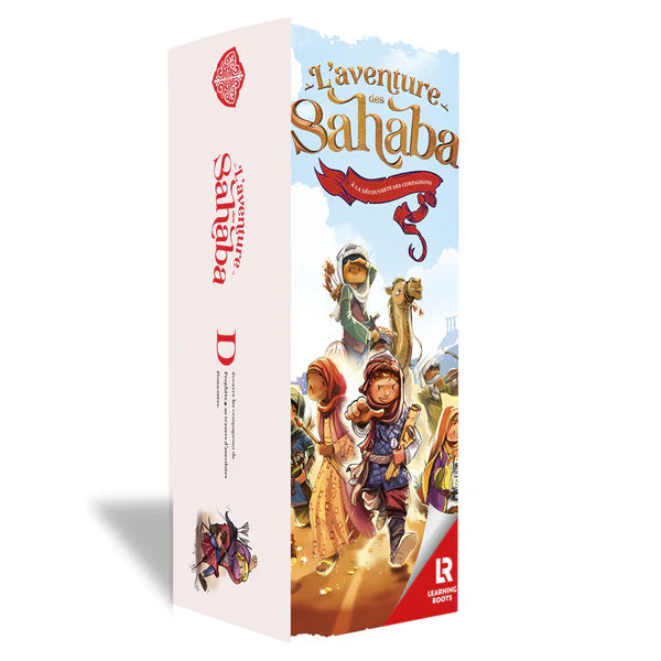 Jeu pour enfants L’Aventure Des Sahaba de Learning Roots, illustrations colorées et éducatives sur les compagnons du prophète.