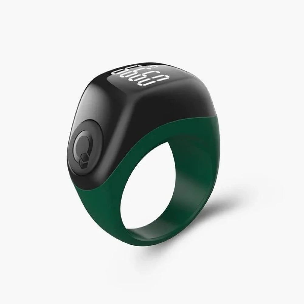 Bague connectée Zikr Ring Iqibla avec 3 anneaux ajustables, appareil électronique pour la prière et la méditation.