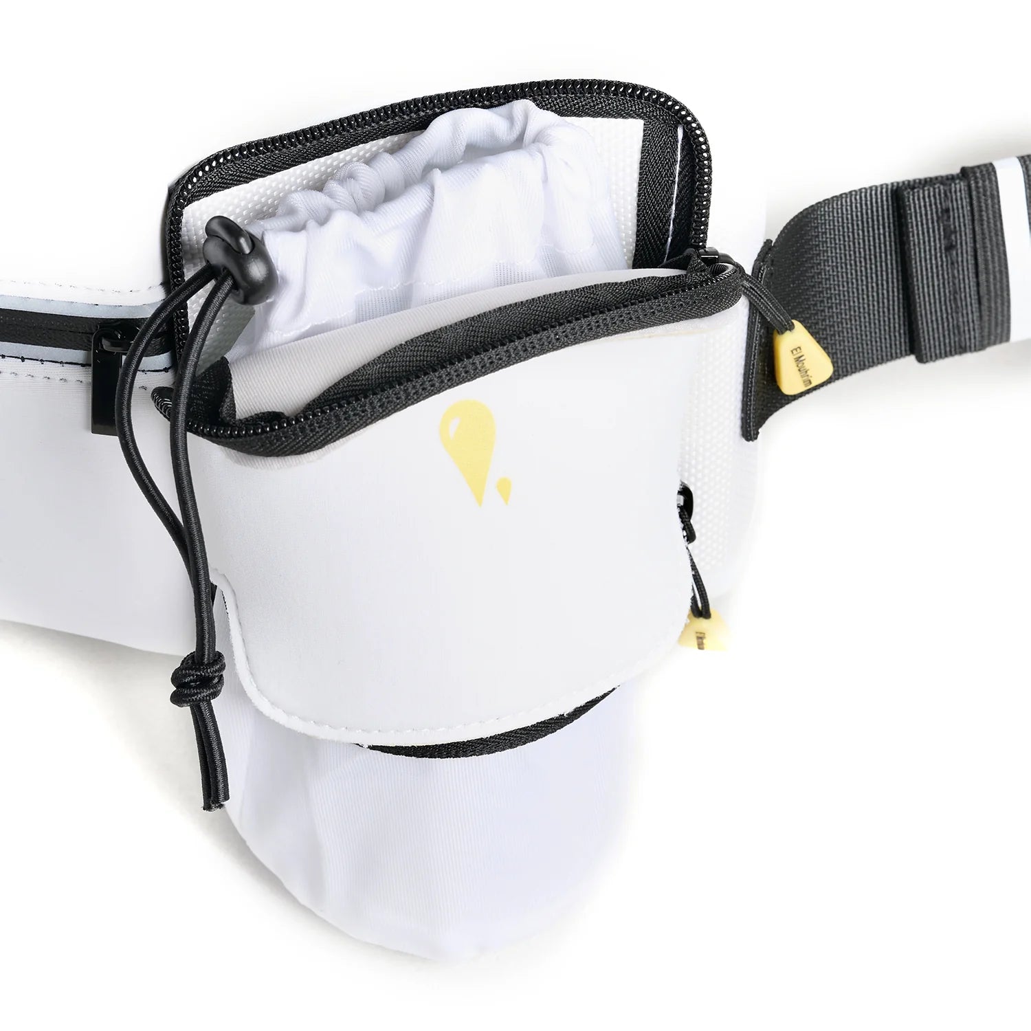 Ceinture El-Mouhrim Hajj & Omra noire ou blanche, en tissu avec détails, conçue pour la pèlerinage.