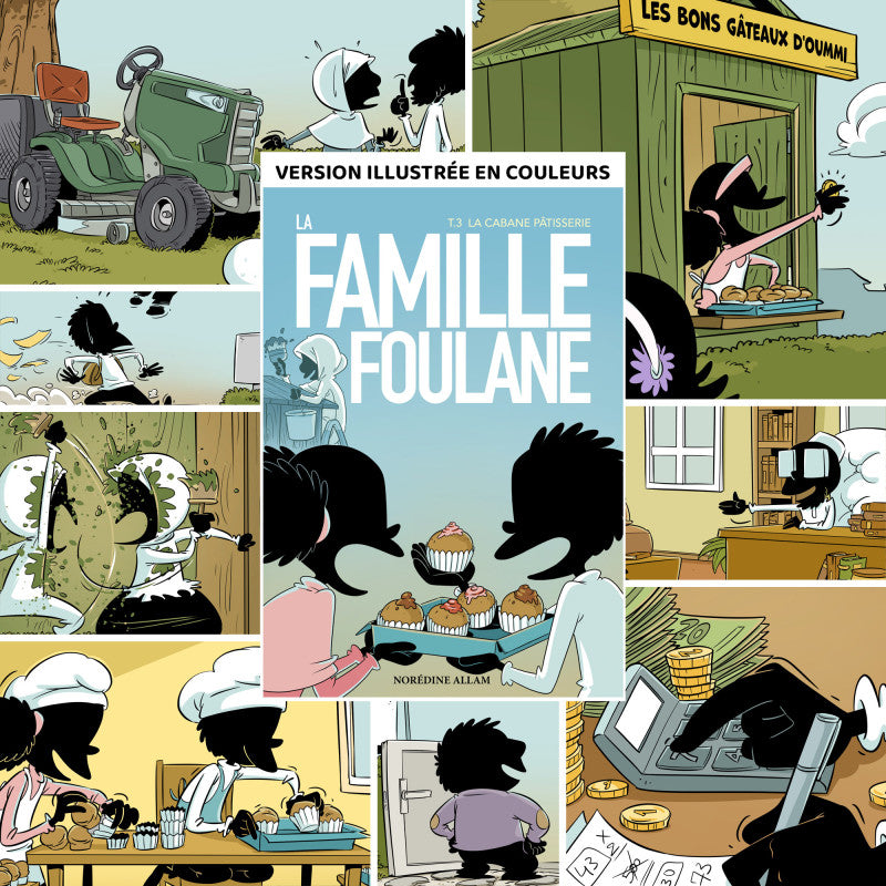 Children's book cover titled La Famille Foulane Tome 3 La Cabane Pâtisserie by Bdouin, featuring colorful illustrations for young readers.