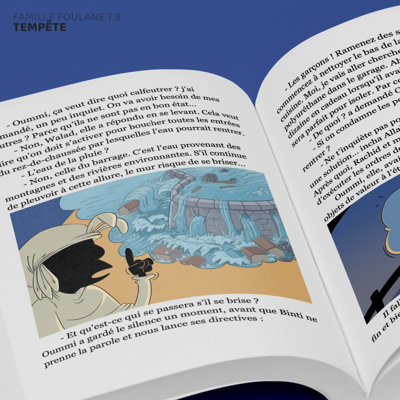 Livre pour enfant La Famille Foulane Tome 9 Tempête par Bdouin, couverture illustrée, édition jeunesse.