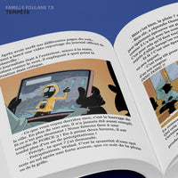 Livre enfant La Famille Foulane Tome 9 Tempête de Bdouin, couverture illustrée avec personnages et scènes de tempête.