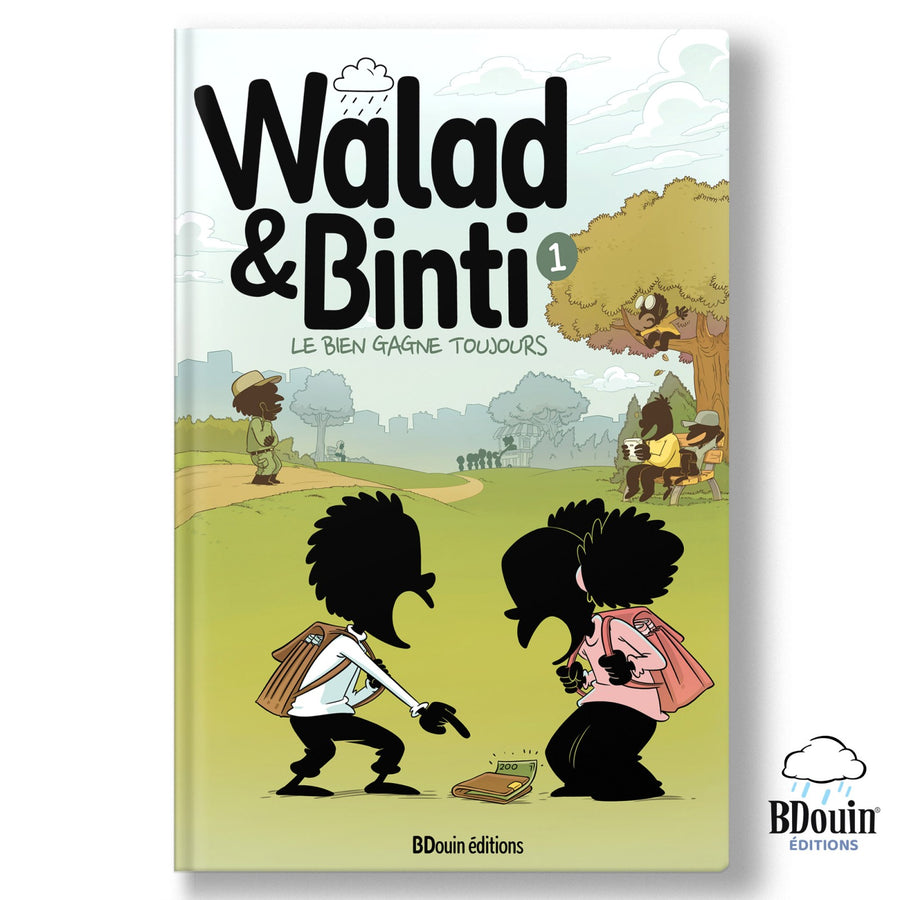 Livre enfant Bdouin "Walad et Binti : Le Bien Gagne Toujours" avec couverture illustrée colorée et titre visible.