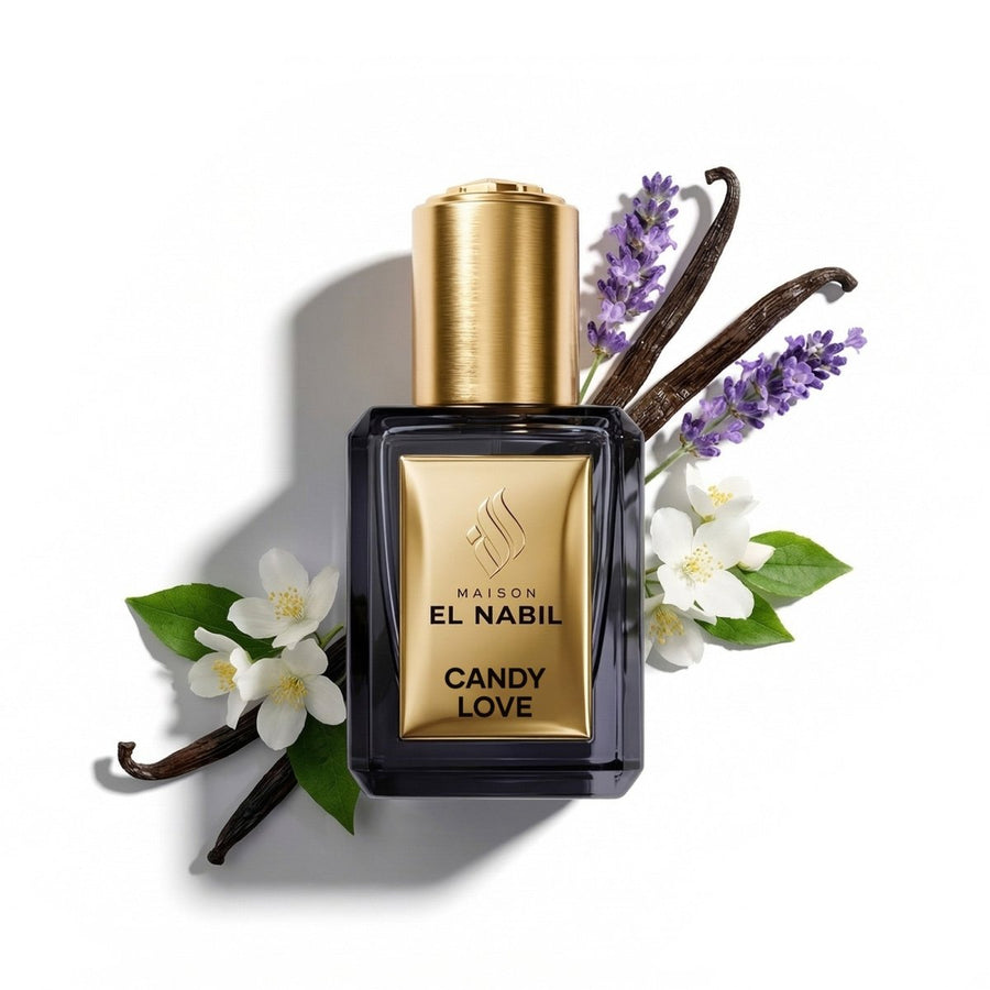 Roll-on Parfum Nabil Musc Love 5ml, flacon compact avec parfum musc doux et floral, application facile.