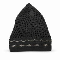 Chéchia égyptienne artisanale pour homme vue arrière avec finition tricotée à la main