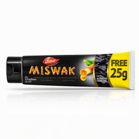 Dentifrice Miswak Charbon Actif Dabur 50g + 25g