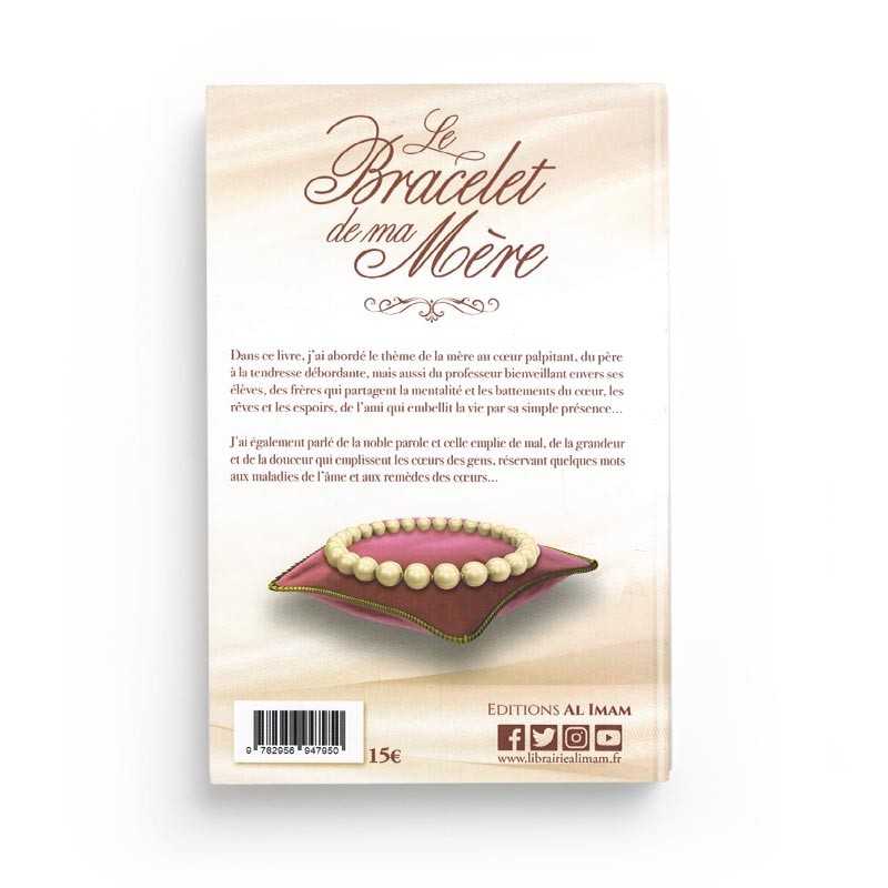 Livre "Le Bracelet de ma Mère" d'Al-Fayjî, édition Al Imam, couverture avec titre et design élégant, format de poche.