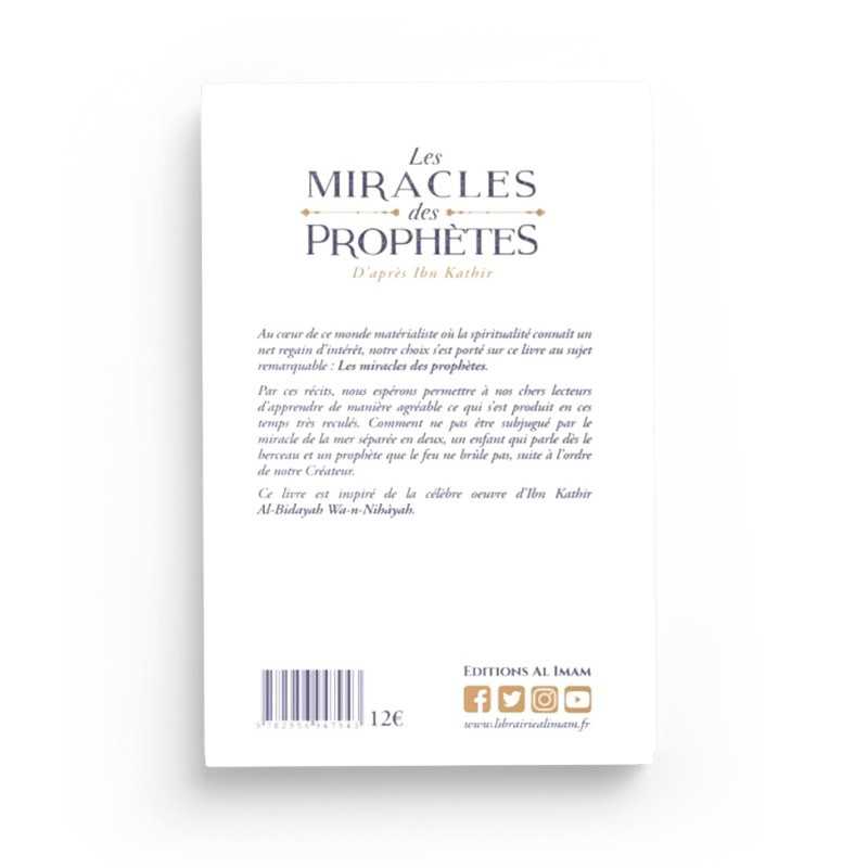 Livre Les Miracles des Prophètes d'après Ibn Kathîr, Édition Al Imam, couverture avec titre et illustrations sobres.
