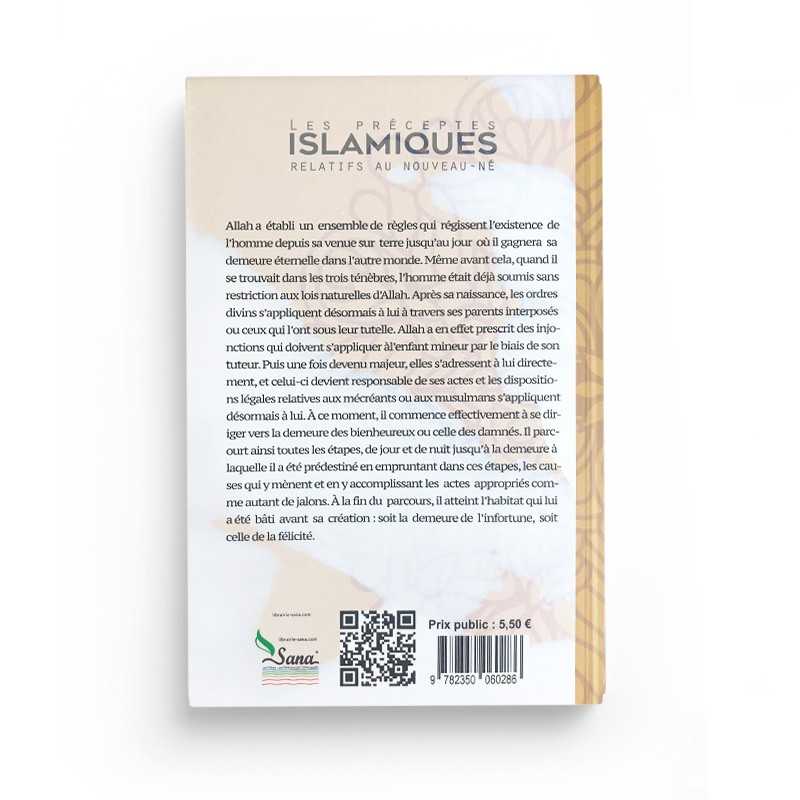 Livre Edition Assia sur les préceptes islamiques relatifs au nouveau-né, avec titre visible sur la couverture.