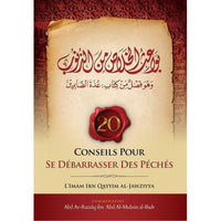 Livre bilingue Edition Ibn Badis : 20 conseils pour se débarrasser des péchés, couverture avec titre et design simple.