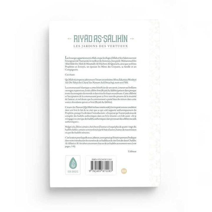 Riyâd As-Sâlihîn - Imam An-Nawawi - Editions Ibn Badis