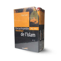 Encyclopédie thématique de l'islam, volumes 1 et 2, coffret de livres par Éditions IQRA, couverture avec titres et illustrations.