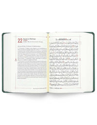 Coran Noble édition Tawhid en arabe et français, traduction Mohamed Chiadmi, format 14x21 cm, couverture bordeaux.