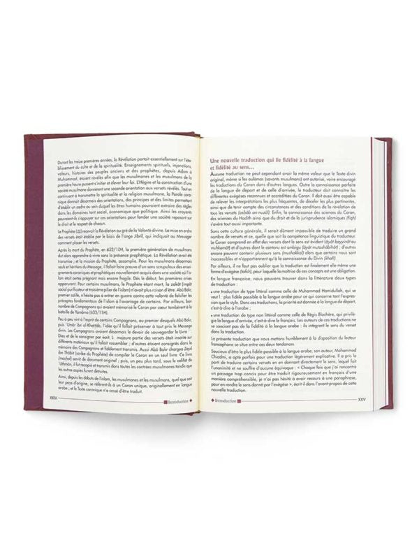 Coran en français édition Tawhid, traduction Mohamed Chiadmi, format 14x21 cm, livre religieux islamique.