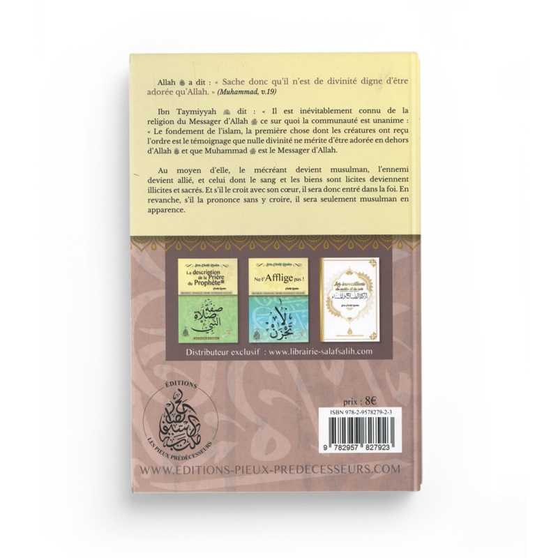 Livre "L'Attestation de Foi et les Annulatifs de l'Islam" de Cheikh Raslan, Éditions Pieux Prédécesseurs, en français et arabe.