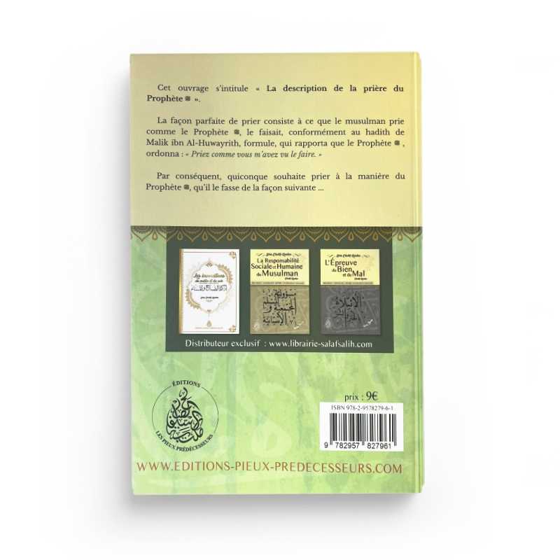 Livre de Cheikh Raslan, La Description de la Prière du Prophète ﷺ, édité par Éditions Pieux Prédécesseurs, couverture avec titre visible.
