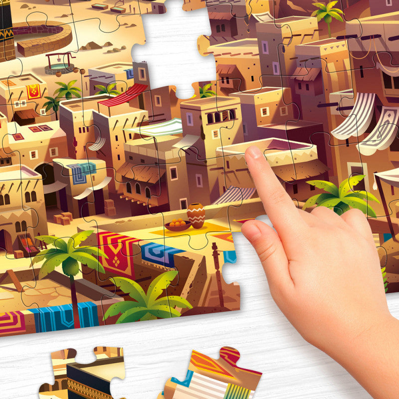 Puzzle éducatif Big Makkah d'Educatfal avec 104 pièces, illustration détaillée de la mosquée.