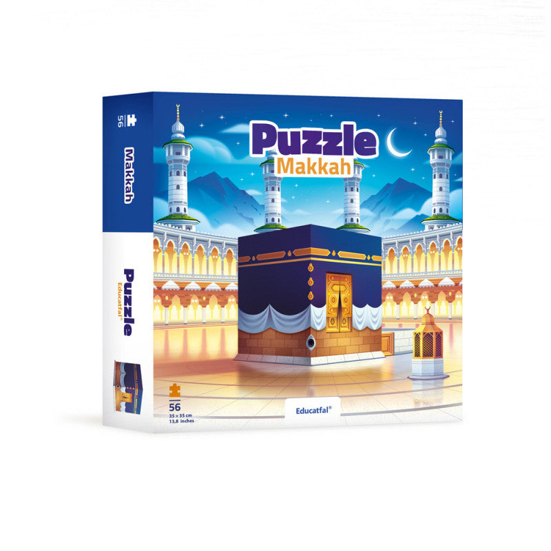 Puzzle éducatif Makkah de 56 pièces par Educatfal, illustration détaillée de la ville sainte en jeu éducatif.