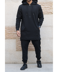Ensemble sweat et pantalon sarouel pour homme Wassat en coton noir, bleu, kaki ou gris, vêtements confortables et tendance.