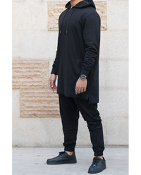 Ensemble sweat et pantalon sarouel pour homme Wassat en coton noir, bleu, kaki ou gris, mode confortable et décontractée.