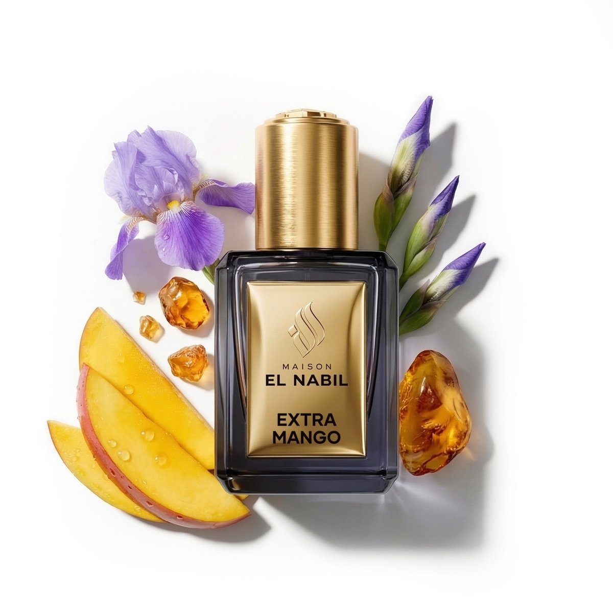 Parfum Nabil Roll-On Extra Mango 5ml, flacon en verre avec applicateur à bille, fragrance fruitée à la mangue