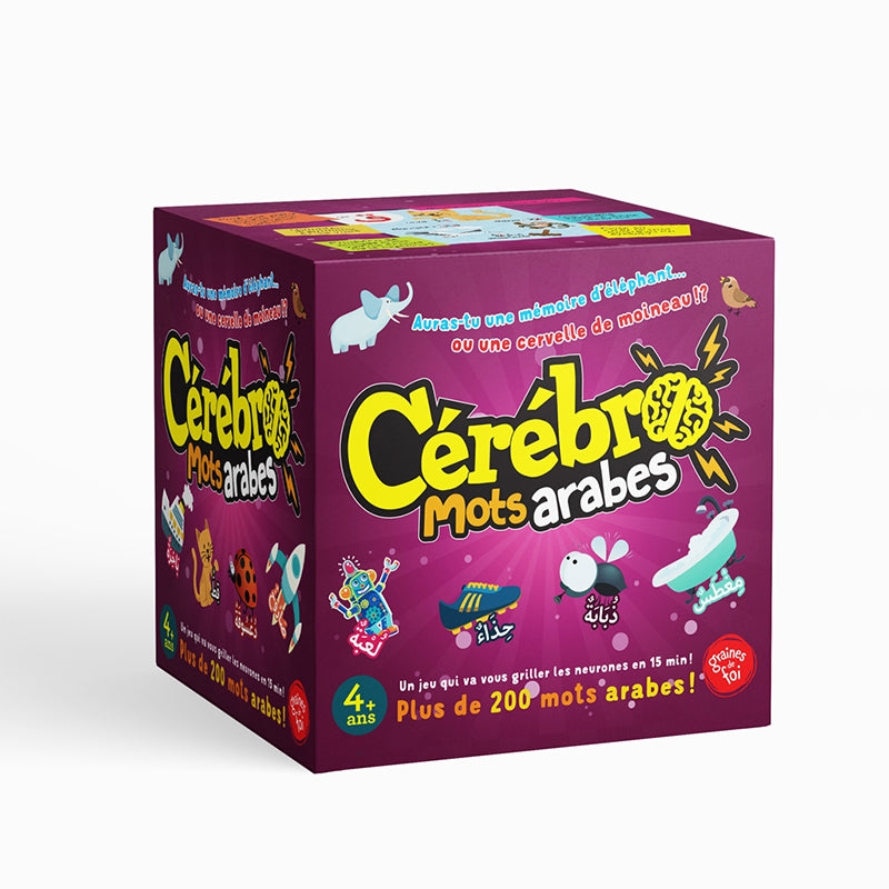 Jeux éducatif CÉRÉBRO MOTS ARABES de la marque Graines De Foi, avec des graines de foi, adapté pour apprendre l'arabe.