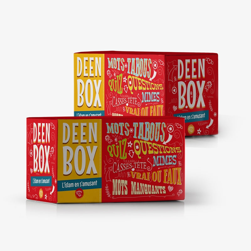 Jeu éducatif DEEN BOX JUNIOR de Graines de Foi avec illustrations colorées pour enfants.