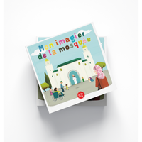 Livre pour enfants Mon Imagier de la Mosquée par Graines De Foi, couverture illustrée avec images religieuses et couleurs vives.