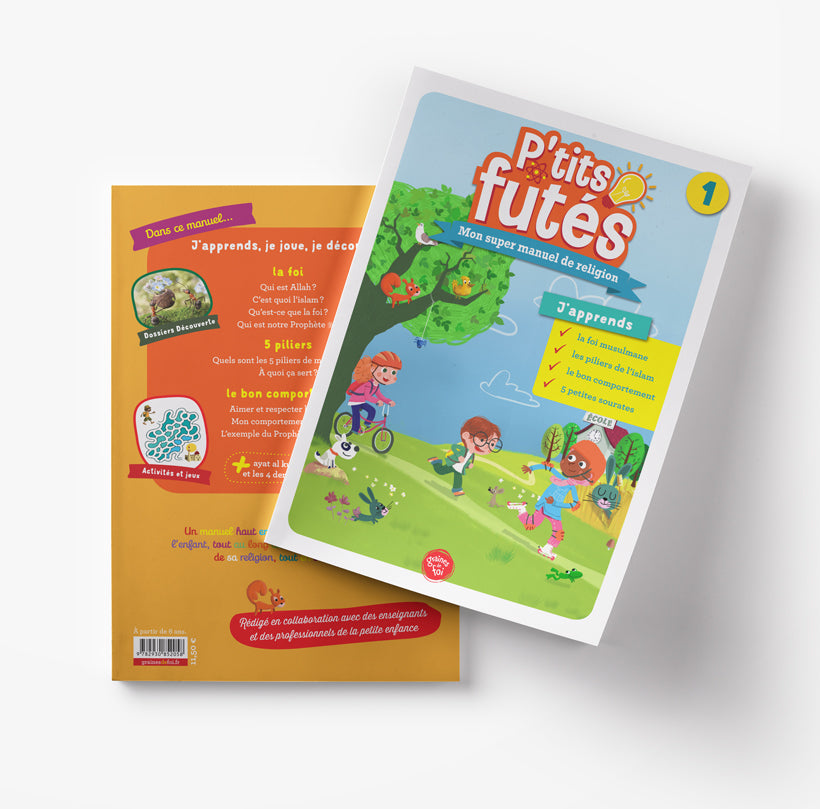 Livre pour enfants « P’tits futés 1 » de Graines De Foi, manuel de religion illustré pour initier les jeunes à la foi.