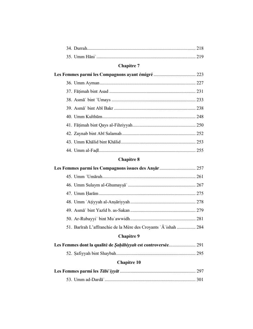 Sommaire des Grandes Femmes de l'Islam, page 3 sur 5, biographies féminines du Siyar