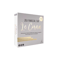 Jeu éducatif familial sur le Coran blanc par Hadieth Benelux, avec cartes et instructions pour apprendre en famille.
