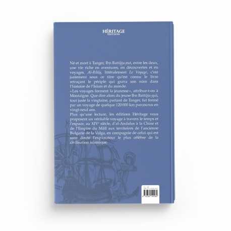 Livre Ibn Battuta - Voyages, Éditions Héritage, couverture avec titre et design, livre relié, édition spéciale.
