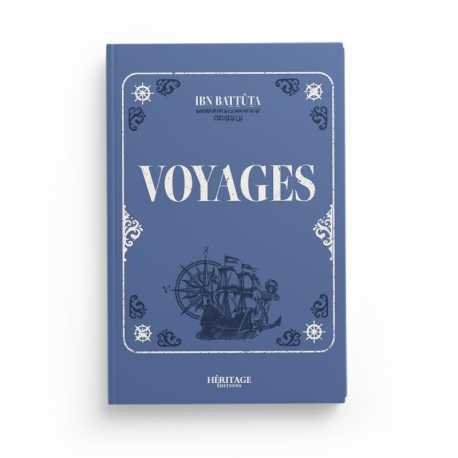 Livre Ibn Battuta - Voyages, Éditions Héritage, couverture avec titre et illustrations évoquant ses aventures.