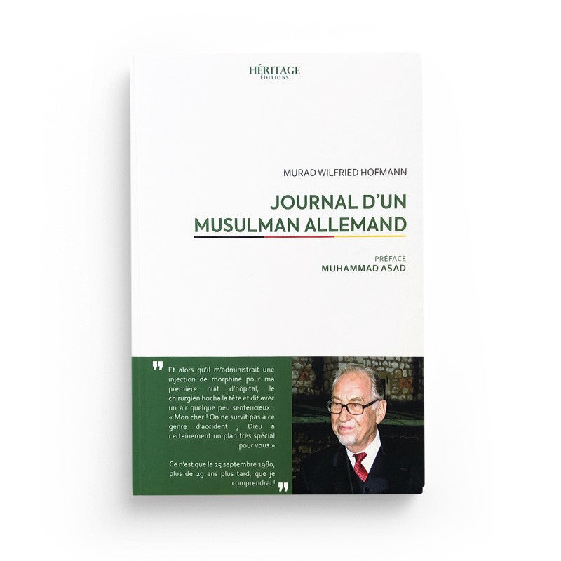 Livre Journal d'un musulman allemand de Murad Wilfried Hofmann, édition Héritage, couverture avec titre et logo.