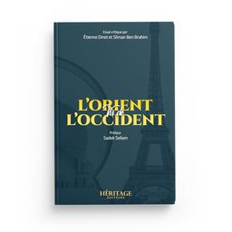 Livre "L'Orient vu de l'Occident" par Étienne Dinet et Sliman Ben Brahim, édition Héritage, couverture avec illustration artistique.